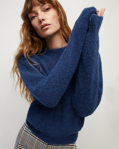 Veronica Beard Melinda Crewneck Sweater In Cerulean