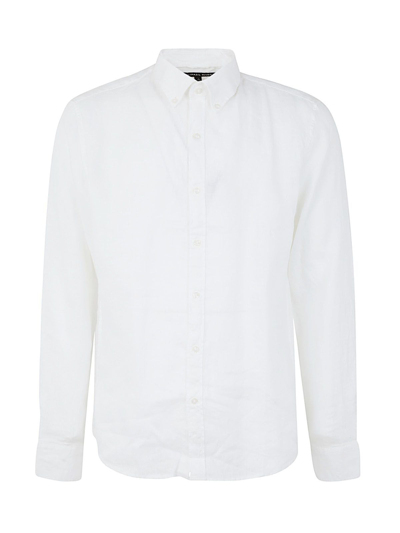 Michael Kors Long-sleeved Linen Shirt In White