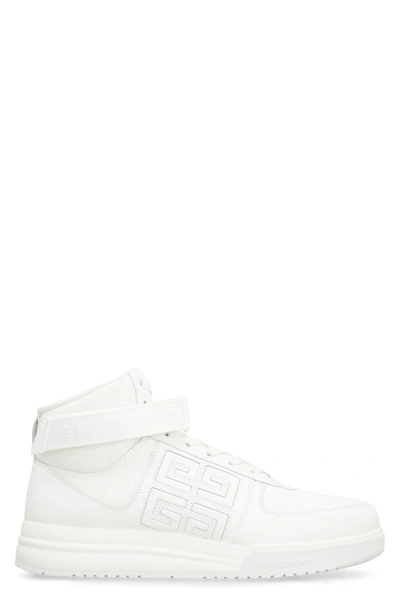 Givenchy Men's G4 High Top Sneakers In Leather In White