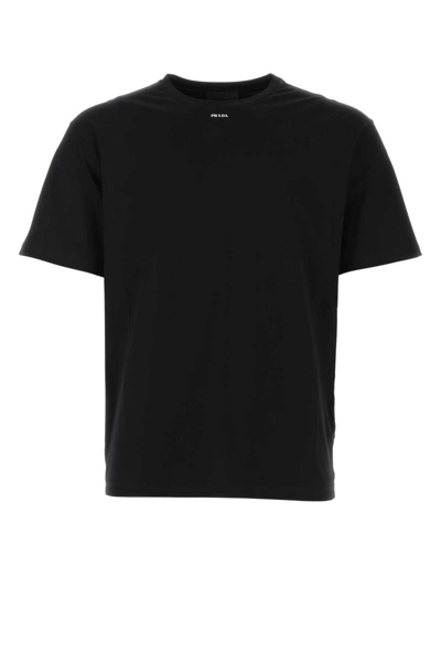 Prada Cotton T-shirt In Black