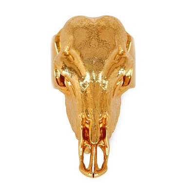 Balmain Buffalo-skull Ring In Gold