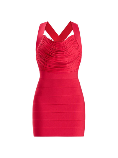 Herve Leger Bandage Mini Dress In Red