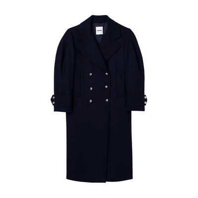 Sandro Lapel Collar Coat In Black