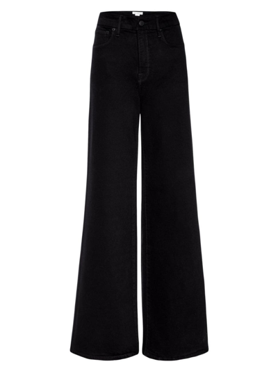 Good American Women's Velvet Wide-leg Pant In Black
