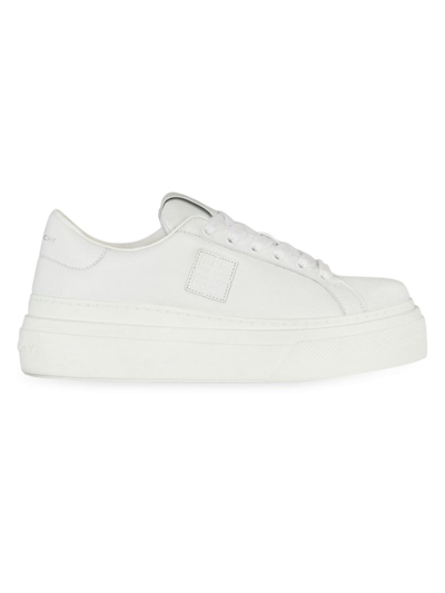 Givenchy Women's City Platform Trainers In Leather In White