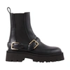 Sandro Leather Ankle Boots In Black