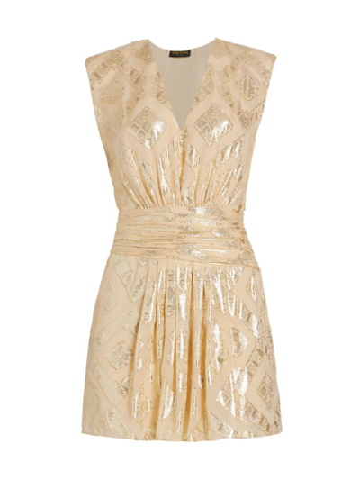 Ramy Brook Women's Reina Metallic Silk-blend Dress In Soft Gold Combo Metallic Geo