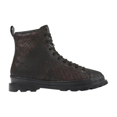Camper Brutus Lace Up Boots In Black