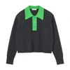 SANDRO CROPPED CABLE-KNIT SWEATER