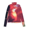Mm6 Maison Margiela Space-print Turtleneck Top In Yellow