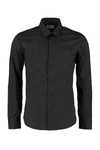 The (alphabet) Buttoned-up Cotton Shirt In Black