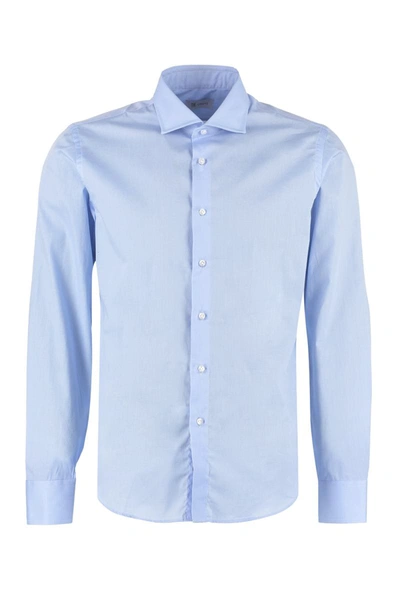 The (alphabet) The (shirt) - Stretch Cotton Shirt In Blue