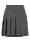 Thom Browne Dark Grey Wool Mini Skirt In Grey
