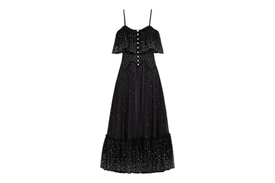 Pre-owned Rabanne H&m Embellished Chiffon Dress Black