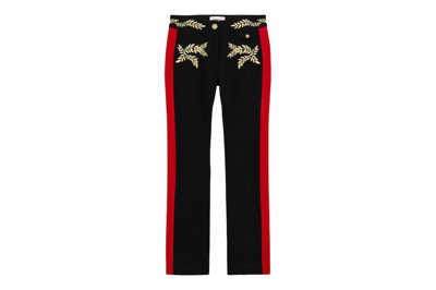 Pre-owned Rabanne H&m Embroidered Wool Pants Black