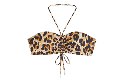 Pre-owned Rabanne H&m Leopard-print Bandeau Bikini Top Leopard-print