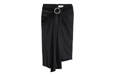Pre-owned Rabanne H&m Jersey Skirt With Buckle Detail Black