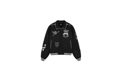 Pre-owned Represent Cherub Wool Varsity Jacket Jet Black