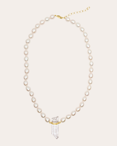 Jia Jia Women's Ocean Pearl Crystal Quartz Charm Necklace In White