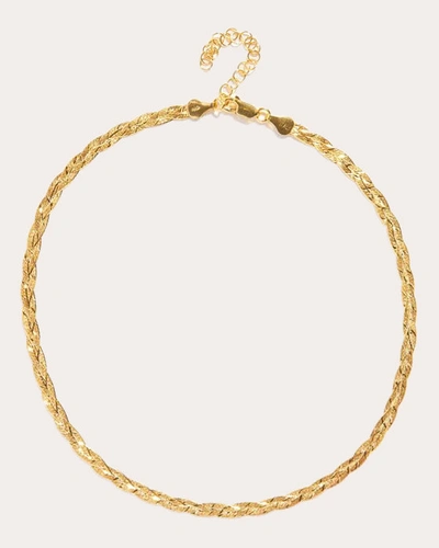 Pamela Love Women's Braided Herringbone Slim Chain Necklace In Gold