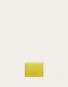 Valentino Garavani Compact Vlogo Signature Grainy Calfskin Wallet Woman Cedar Yellow Uni