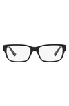 Prada 56mm Rectangular Optical Glasses In Black