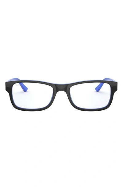 Ray Ban Unisex 52mm Rectangular Optical Glasses In Blue Black