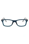 Ray Ban 53mm Square Optical Glasses In Blue