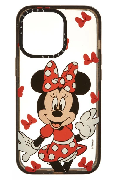 Casetify X Disney Minnie Mouse Iphone 13 Pro/pro Max & 14 Plus/14 Pro Max Case In Clear/ Glossy Black