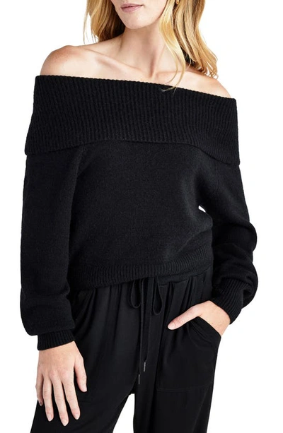 Splendid Women's Harlow Off-the-shoulder Sweater In Black