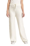 Splendid Dakota Cable Detail Wide Leg Sweater Pants In White Sand