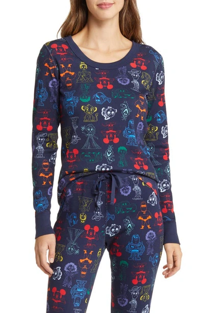 Hanna Andersson X Disney D100 Celebration Organic Cotton Pajama Top In Navy Blue