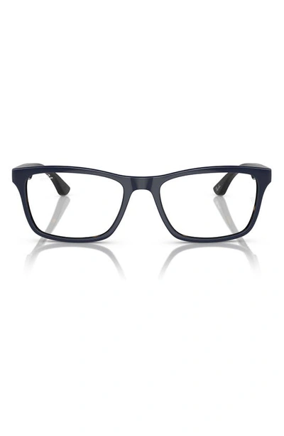 Ray Ban 55mm Square Optical Glasses In Blue