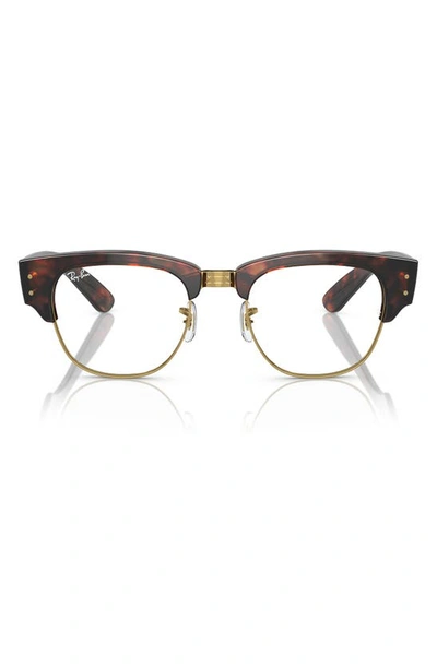 Ray Ban 50mm Mega Clubmaster Square Optical Glasses In Tortoise