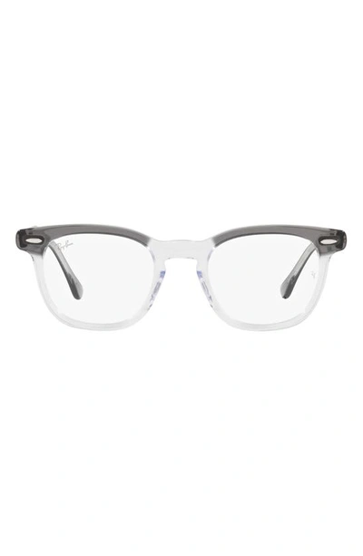 Ray Ban Hawkeye 50mm Square Optical Glasses In Dark Grey
