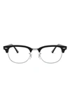 Ray Ban 53mm Square Clubmaster Optical Glasses In Black