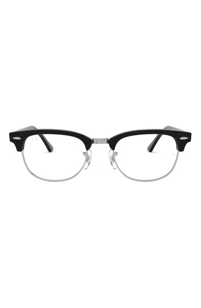 Ray Ban 53mm Square Clubmaster Optical Glasses In Black