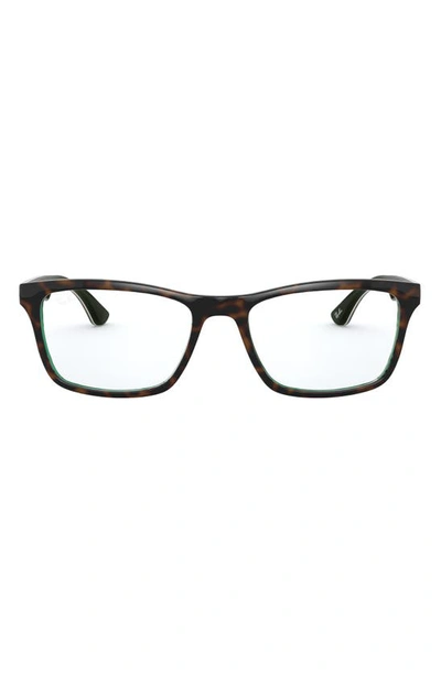 Ray Ban 57mm Square Optical Glasses In Havana