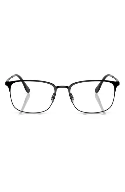 Ray Ban 56mm Rectangular Pillow Optical Glasses In Matte Black