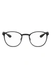 Ray Ban 52mm Phantos Optical Glasses In Matte Black