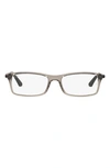 Ray Ban 56mm Rectangular Optical Glasses In Grey
