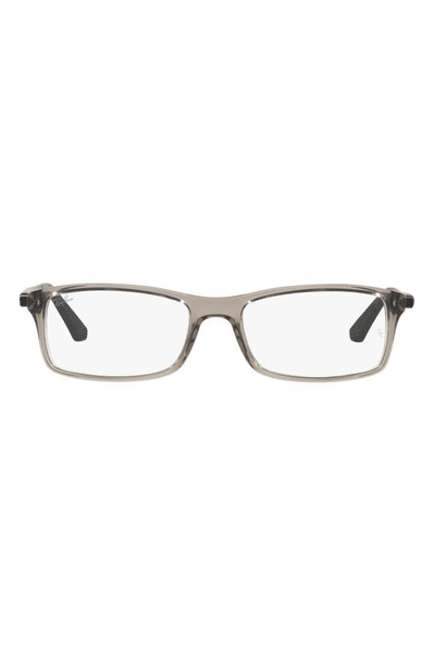 Ray Ban 56mm Rectangular Optical Glasses In Grey