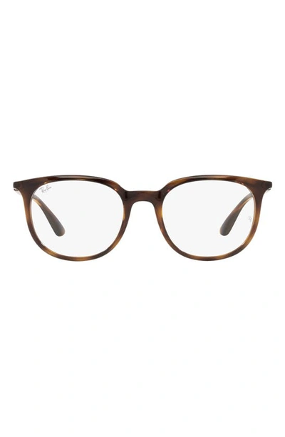 Ray Ban 53mm Square Optical Glasses In Havana