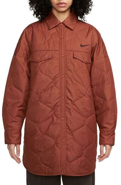 Nike Women's  Sportswear Essential Quilted Trench In Orange