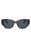 Tory Burch Kira Quilted Acetate Cat-eye Sunglasses In Dark Grey