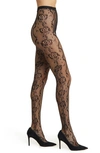 STEMS STEMS FLORAL SQUIGGLE FISHNET TIGHTS