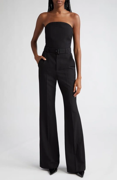 A.l.c Kate Strapless Straight-leg Jumpsuit In Black