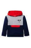 JANIE AND JACK X DISNEY KIDS' MICKEY PATCH COLORBLOCK FRENCH TERRY HOODIE