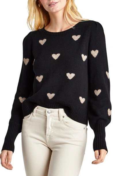 Splendid Annabelle Heart Jumper In Black