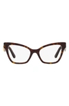 Dolce & Gabbana Tortoiseshell Cat-eye Frame Glasses In Havana